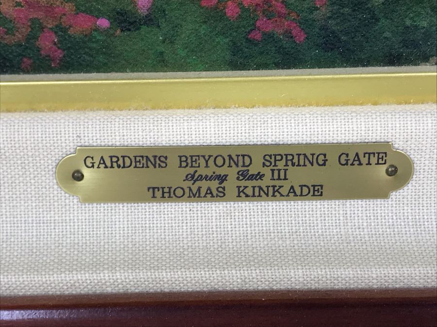 Limited Edition Vintage 2000 Canvas Print 'Gardens Beyond Spring Gate Spring Gate III' By Thomas Kinkade 18 X 24 2690 Of 5950 [Photo 6]
