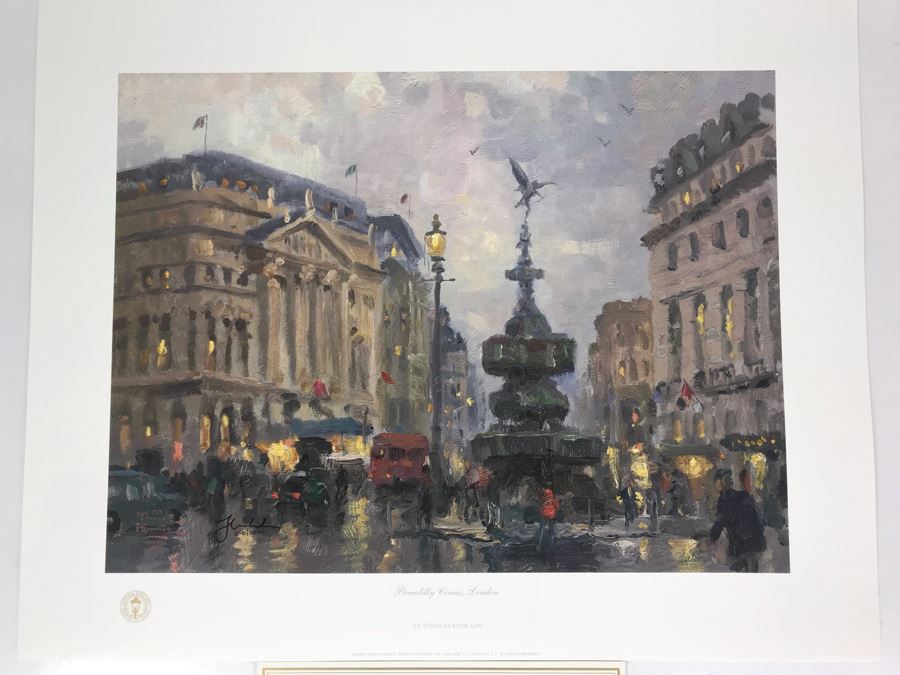 Limited Edition Vintage 1999 Print 'Piccadilly Circus, London' By Thomas Kinkade 12 X 16 1040 Of 3394 [Photo 2]