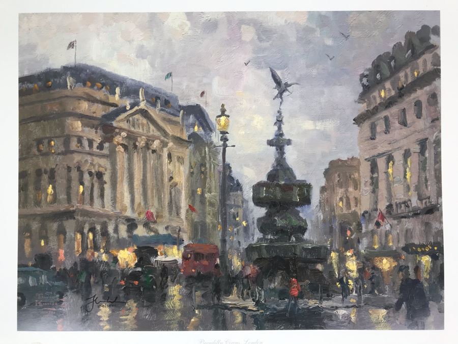 Limited Edition Vintage 1999 Print 'Piccadilly Circus, London' By Thomas Kinkade 12 X 16 1040 Of 3394 [Photo 8]
