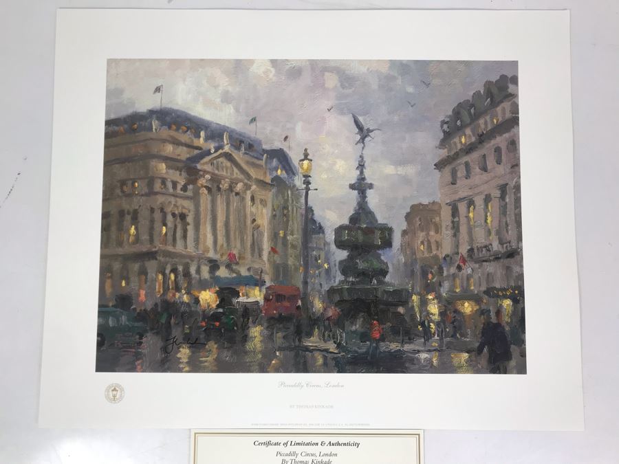 Limited Edition Vintage 1999 Print 'Piccadilly Circus, London' By Thomas Kinkade 12 X 16 1040 Of 3394
