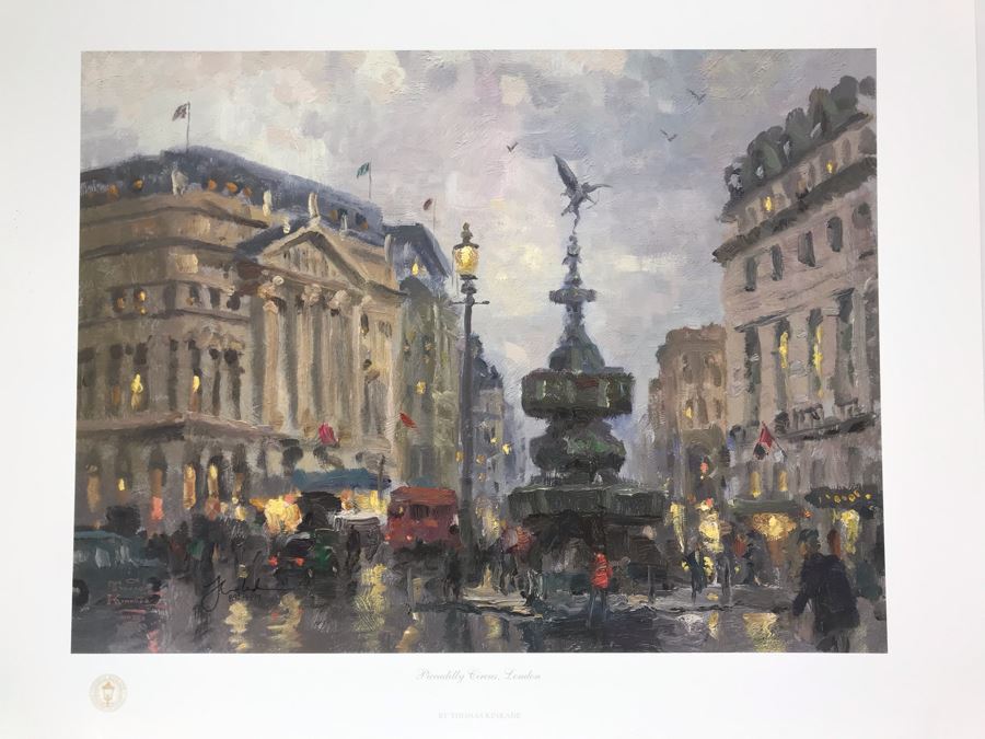 Limited Edition Vintage 1999 Print 'Piccadilly Circus, London' By Thomas Kinkade 12 X 16 892 Of 3394 [Photo 3]