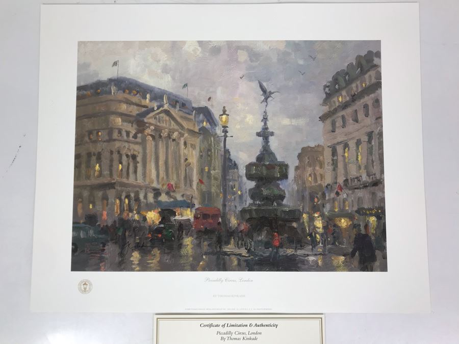Limited Edition Vintage 1999 Print 'Piccadilly Circus, London' By Thomas Kinkade 12 X 16 892 Of 3394 [Photo 1]