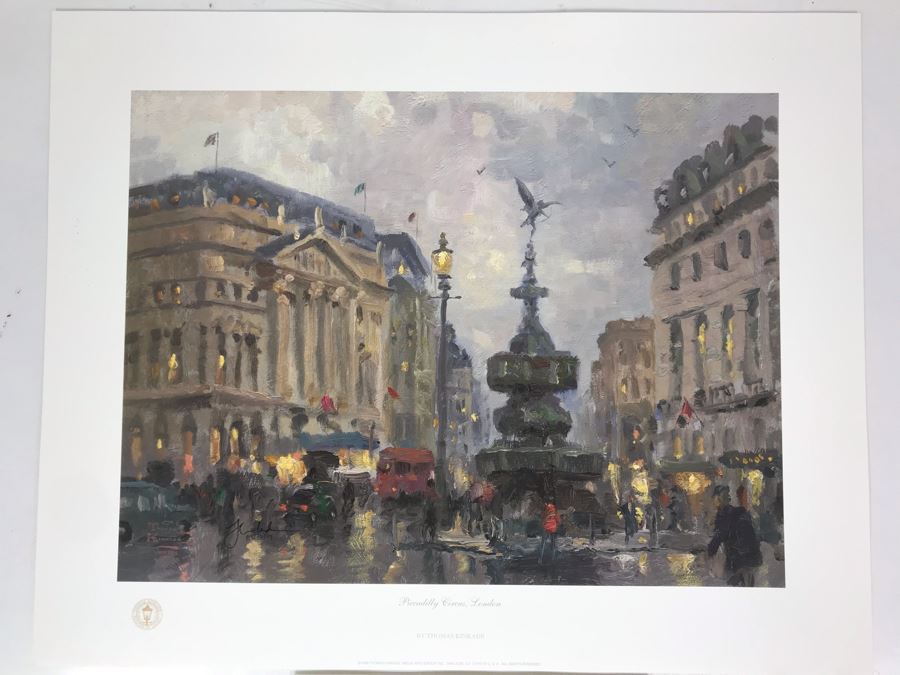 Limited Edition Vintage 1999 Print 'Piccadilly Circus, London' By Thomas Kinkade 12 X 16 892 Of 3394 [Photo 2]