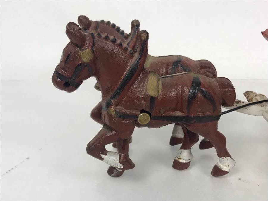 Vintage Coca-Cola Cast Iron Horse Drawn Wagon With Coke Cases [Photo 4]