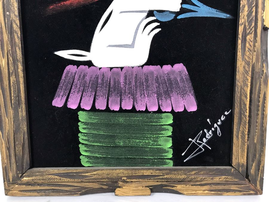 Vintage Snoopy Velvet Painting Signed Rodriguez 14.5W X 21H [Photo 6]