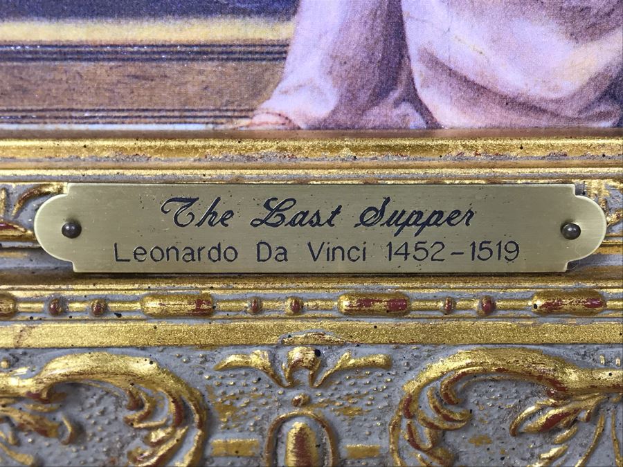 Leonardo Da Vinci 'The Last Supper' Canvas Print In Stunning Gilded Wooden Frame 34W X 20.5H [Photo 5]