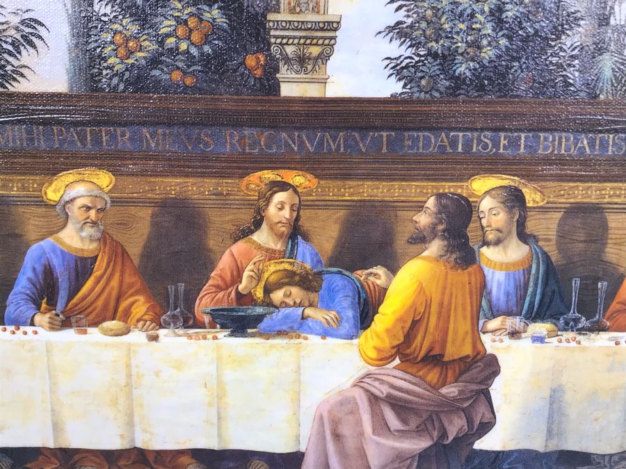 Leonardo Da Vinci 'The Last Supper' Canvas Print In Stunning Gilded Wooden Frame 34W X 20.5H [Photo 7]