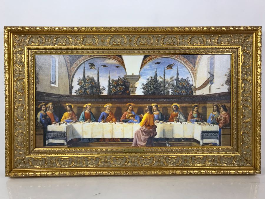 Leonardo Da Vinci 'The Last Supper' Canvas Print In Stunning Gilded Wooden Frame 34W X 20.5H [Photo 3]