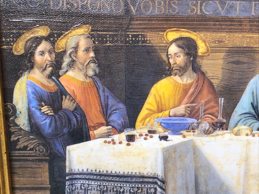 Leonardo Da Vinci 'The Last Supper' Canvas Print In Stunning Gilded Wooden Frame 34W X 20.5H [Photo 14]