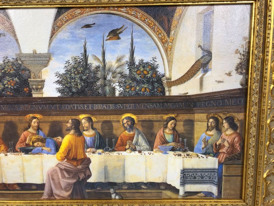 Leonardo Da Vinci 'The Last Supper' Canvas Print In Stunning Gilded Wooden Frame 34W X 20.5H [Photo 9]