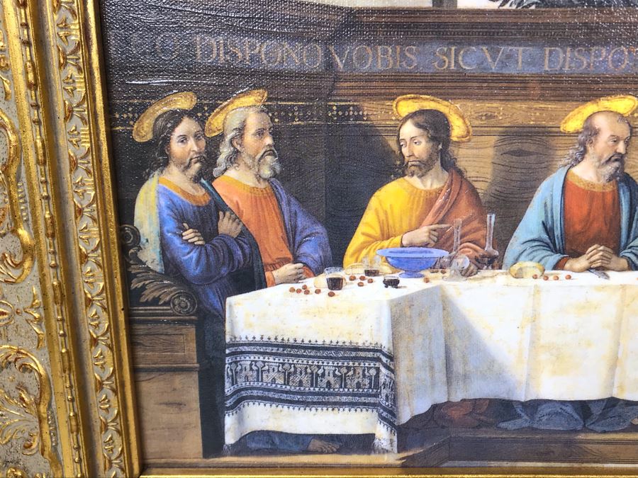 Leonardo Da Vinci 'The Last Supper' Canvas Print In Stunning Gilded Wooden Frame 34W X 20.5H [Photo 13]