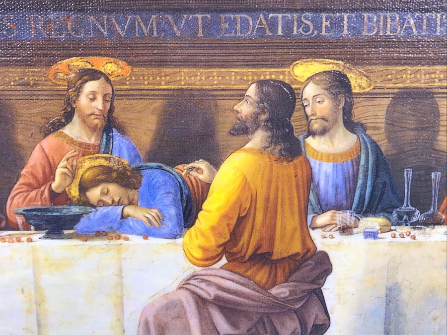 Leonardo Da Vinci 'The Last Supper' Canvas Print In Stunning Gilded Wooden Frame 34W X 20.5H [Photo 18]