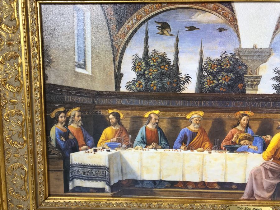 Leonardo Da Vinci 'The Last Supper' Canvas Print In Stunning Gilded Wooden Frame 34W X 20.5H [Photo 12]