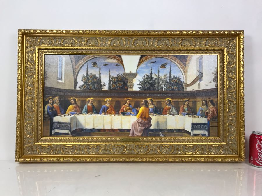 Leonardo Da Vinci 'The Last Supper' Canvas Print In Stunning Gilded Wooden Frame 34W X 20.5H [Photo 4]