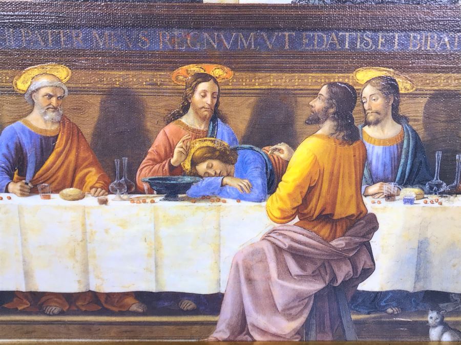 Leonardo Da Vinci 'The Last Supper' Canvas Print In Stunning Gilded Wooden Frame 34W X 20.5H [Photo 6]