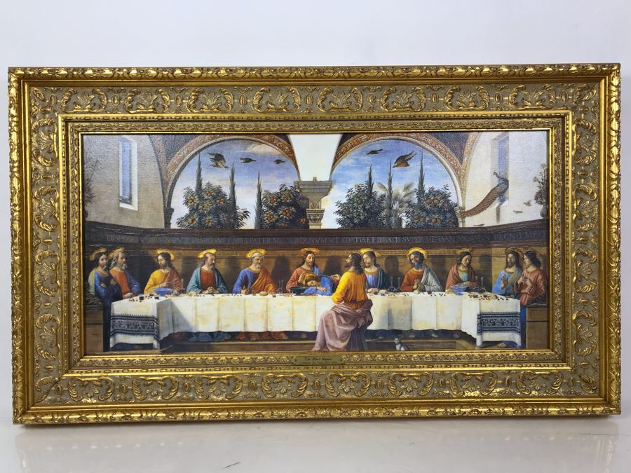 Leonardo Da Vinci 'The Last Supper' Canvas Print In Stunning Gilded Wooden Frame 34W X 20.5H [Photo 2]