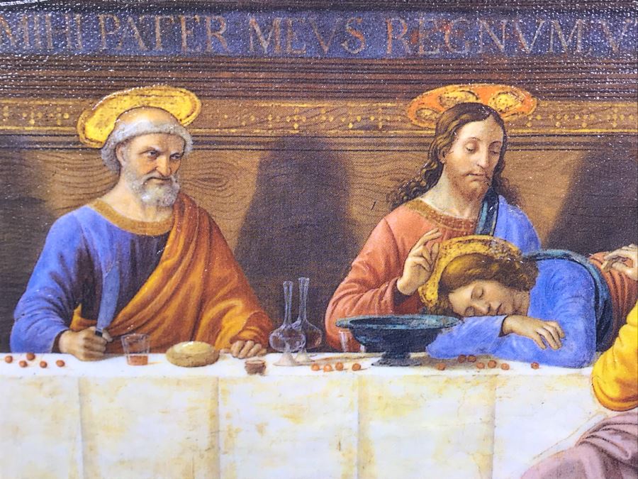 Leonardo Da Vinci 'The Last Supper' Canvas Print In Stunning Gilded Wooden Frame 34W X 20.5H [Photo 17]