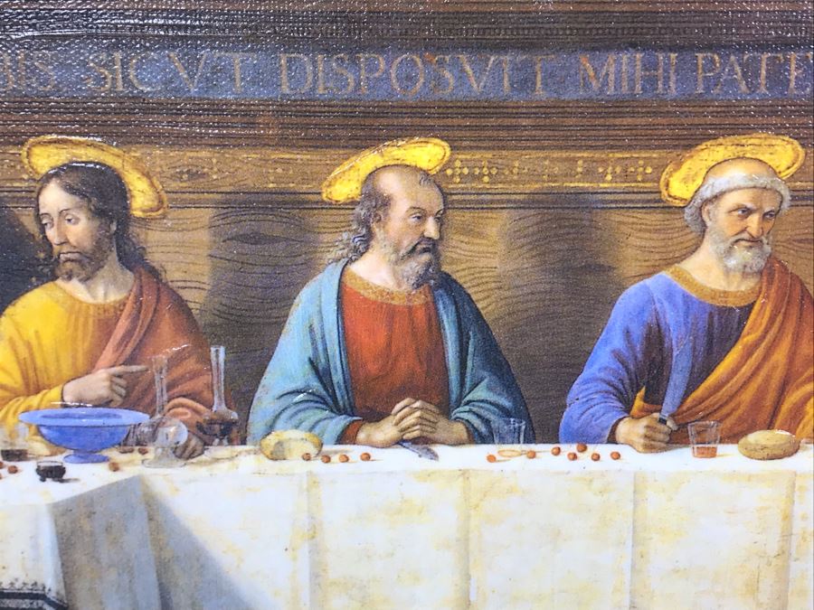 Leonardo Da Vinci 'The Last Supper' Canvas Print In Stunning Gilded Wooden Frame 34W X 20.5H [Photo 16]