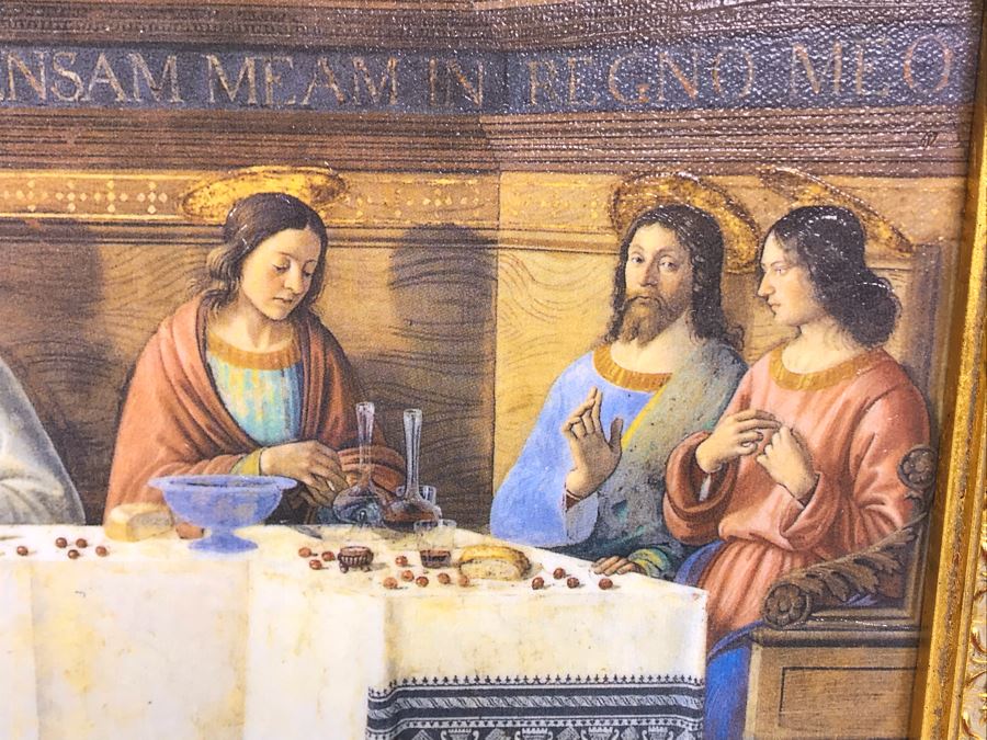 Leonardo Da Vinci 'The Last Supper' Canvas Print In Stunning Gilded Wooden Frame 34W X 20.5H [Photo 20]