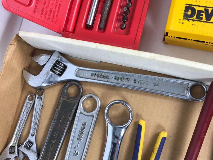 Various Tools Lot Including Hilti Screwdriver Set, Dewalt Drills, Makita Industrial Drivers, Various Adjustable Monkey Wrenches, Vintage Williams Spud Wrench - See Photos [Photo 9]