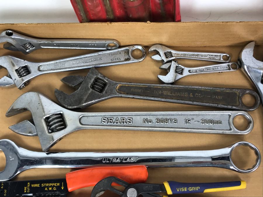 Various Tools Lot Including Hilti Screwdriver Set, Dewalt Drills, Makita Industrial Drivers, Various Adjustable Monkey Wrenches, Vintage Williams Spud Wrench - See Photos [Photo 8]