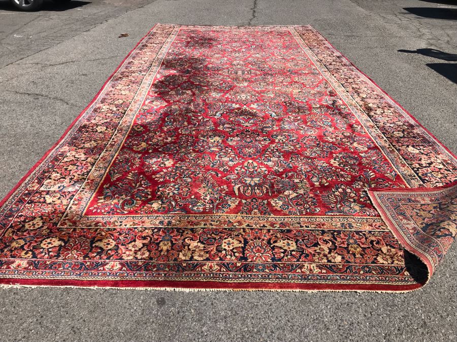 Massive Vintage Persian Wool Area Rug Palace Size 10.4' X 22.75' Client Paid $12,000 [Photo 14]