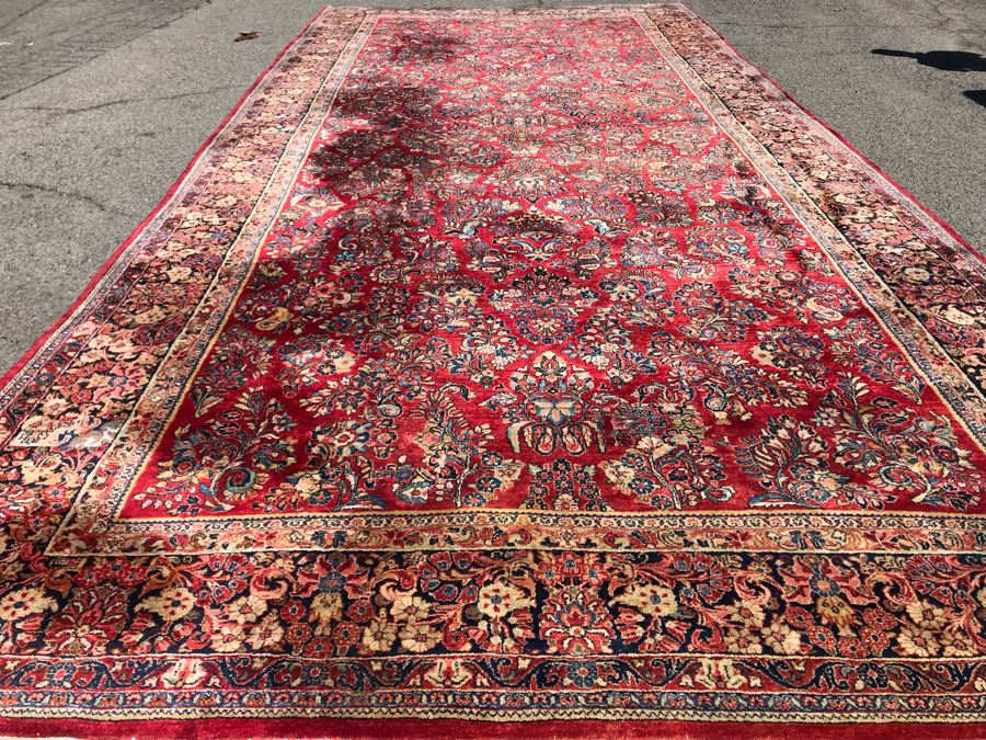 Massive Vintage Persian Wool Area Rug Palace Size 10.4' X 22.75' Client Paid $12,000