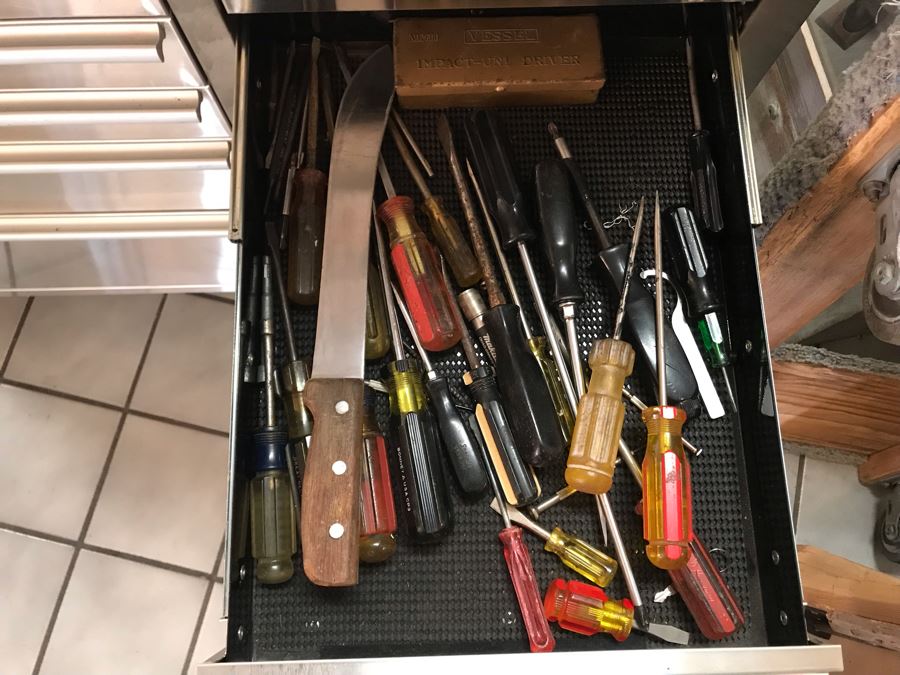 Hammerhead Stainless Steel Rolling Tool Chest With Ball Bearing Slides And Tools Including Power Tools - Tool Chest Retailed For $3,500 - See Photos For Tools [Photo 48]