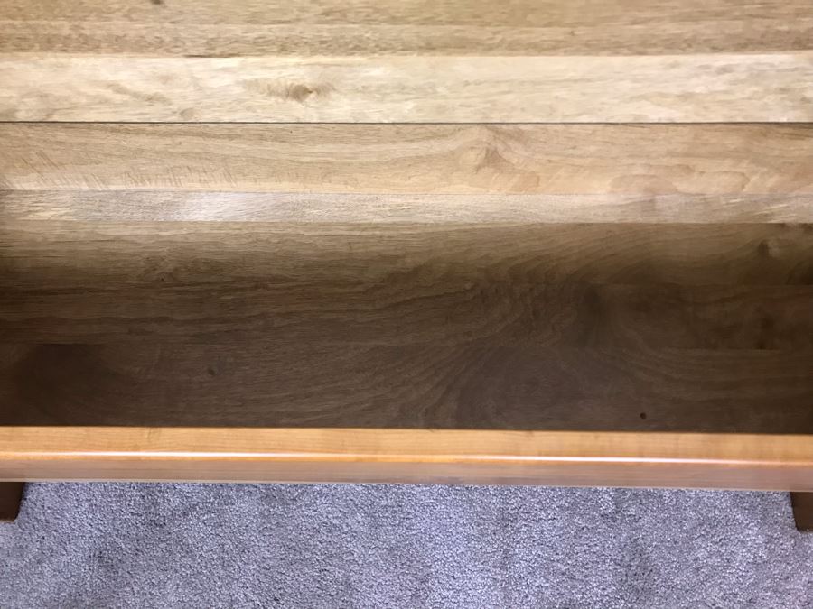 Custom Solid Wooden Bench With Hinged Storage Under Seat 36W X 12D X 32.5H [Photo 7]