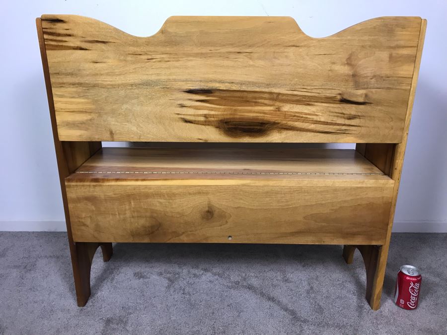 Custom Solid Wooden Bench With Hinged Storage Under Seat 36W X 12D X 32.5H [Photo 9]