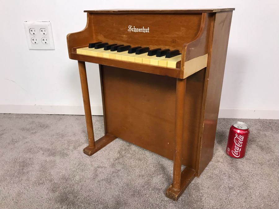 Vintage O. Schoenhut Philadelphia, PA Kids Toy Piano - Veneer Pieces Missing On Side - All Keys Working 17W X 11D X 20H [Photo 1]