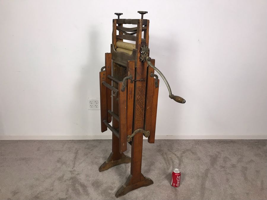 Antique American Wringer Co Folding Bench Wringer 1895 Patent Date Model No B 151 New York 48H X 27D [Photo 3]