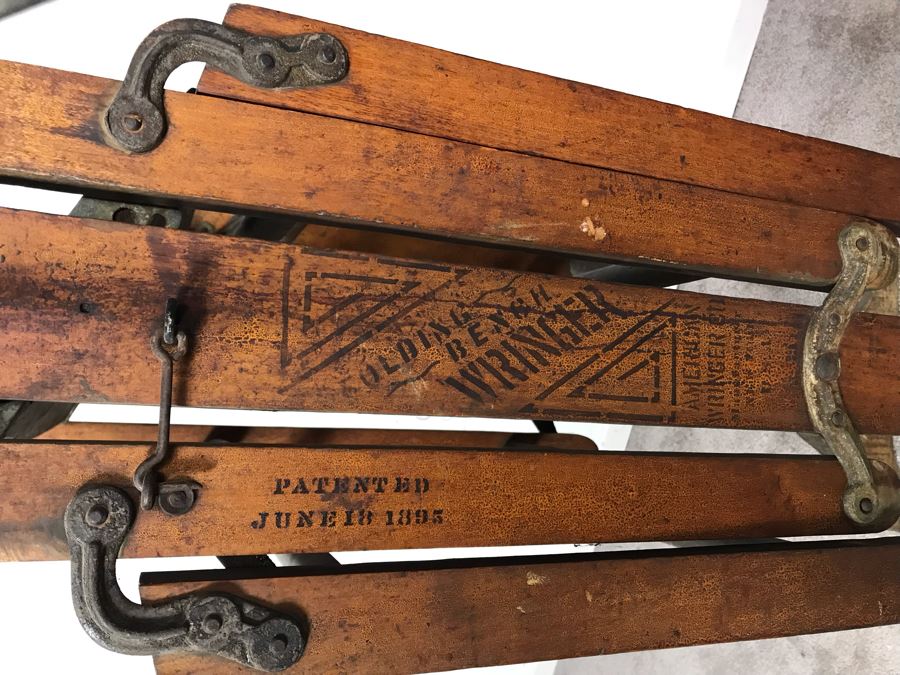 Antique American Wringer Co Folding Bench Wringer 1895 Patent Date Model No B 151 New York 48H X 27D [Photo 4]