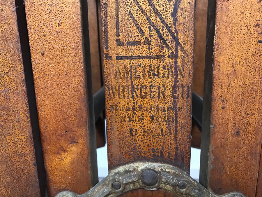 Antique American Wringer Co Folding Bench Wringer 1895 Patent Date Model No B 151 New York 48H X 27D [Photo 7]