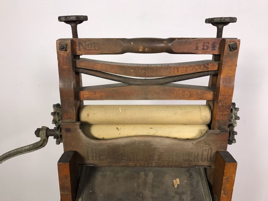 Antique American Wringer Co Folding Bench Wringer 1895 Patent Date Model No B 151 New York 48H X 27D [Photo 13]