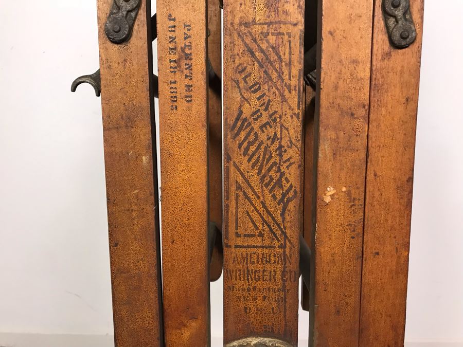 Antique American Wringer Co Folding Bench Wringer 1895 Patent Date Model No B 151 New York 48H X 27D [Photo 6]