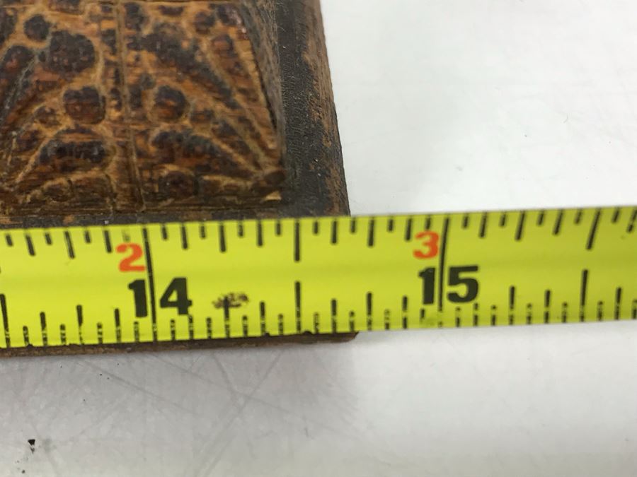 Antique Thalia E. Ingraham Co Gingerbread Mantle Clock Case Signed Armstrong May 1, 1900 Working With Key 14.75W X 4.75D X 22.5H [Photo 20]