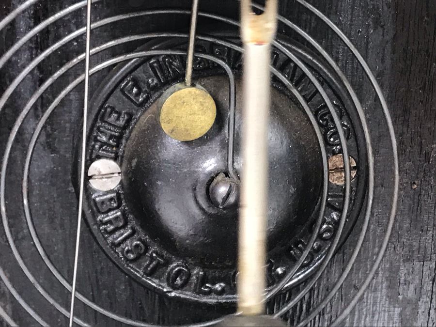 Antique Thalia E. Ingraham Co Gingerbread Mantle Clock Case Signed Armstrong May 1, 1900 Working With Key 14.75W X 4.75D X 22.5H [Photo 11]