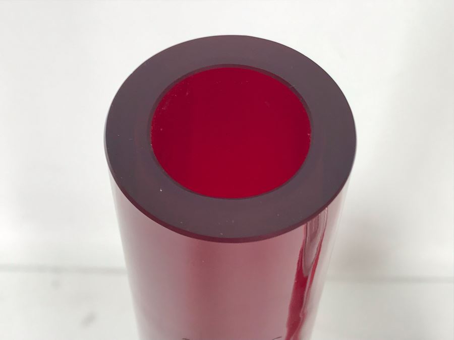 New Waterford Crystal Marquis Samba 12' Bud Vase Dark Red [Photo 3]