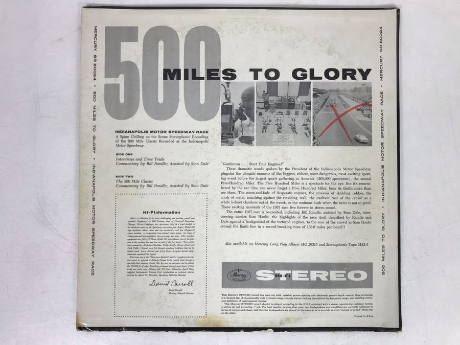 500 Miles To Glory Indianapolis Motor Speedway Annual Classic Vinyl Record [Photo 2]