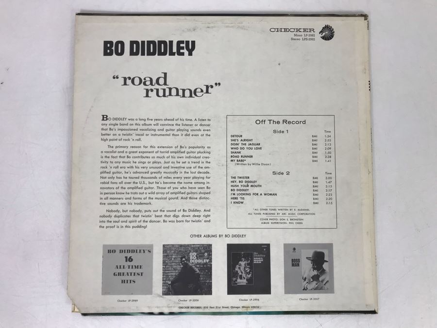 Rare Bo Diddley Road Runner Vinyl Record Checker Records 1968 [Photo 2]