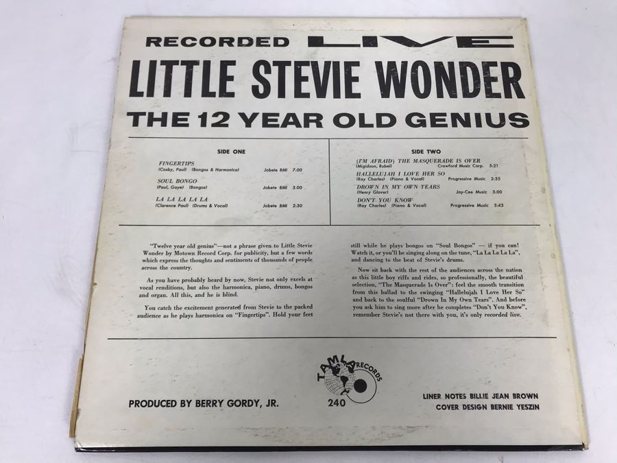 Little Stevie Wonder The 12 Year Old Genius Vinyl Record [Photo 2]