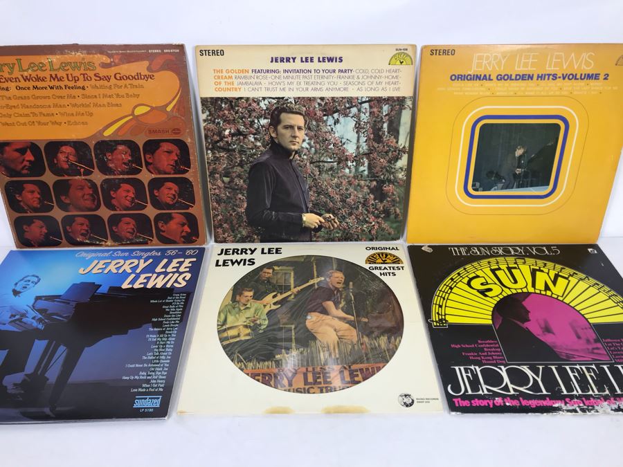 Jerry Lee Lewis Vinyl Record Collection - 6 Records Including Jerry Lee Lewis Picture Disc Rhino Records