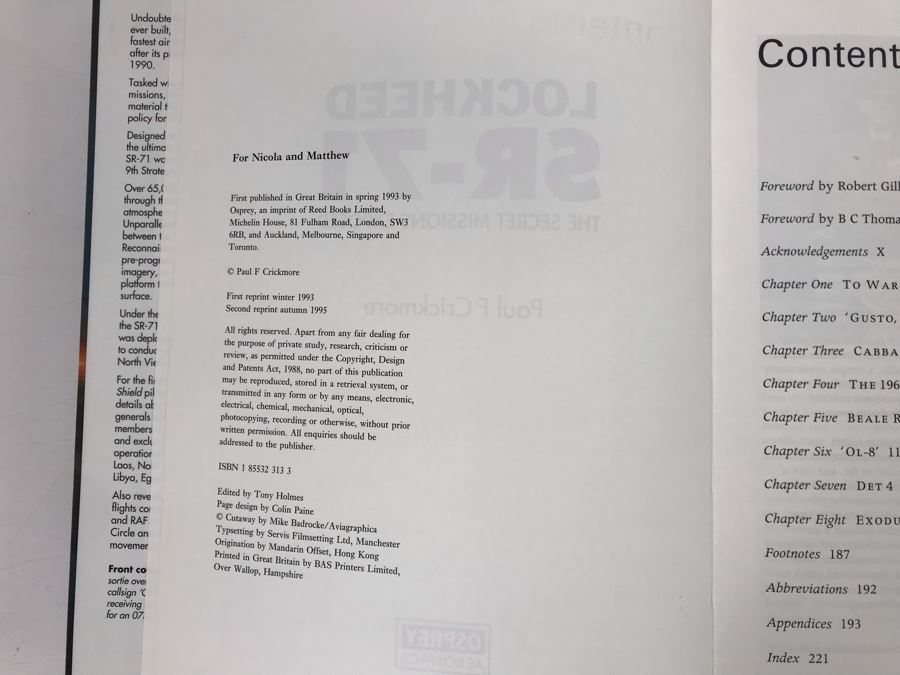(3) Skunk Works Lockheed Books: Lockheed SR-71 The Secret Missions Exposed, Skunk Works, SR-71 Blackbird In Action [Photo 7]