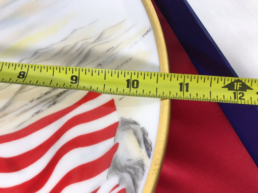 Boehm Patriot Eagle Commemorative English Bone China Plate Honoring President George Bush And Our Troops Of Desert Storm With Box 10.75R  [Photo 5]