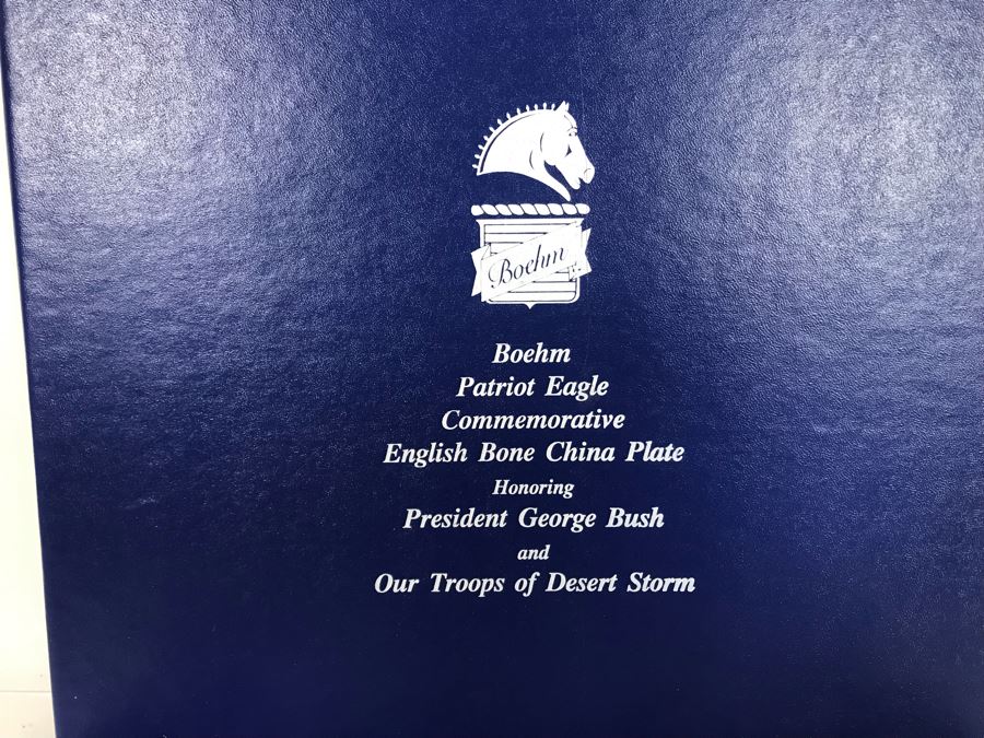 Boehm Patriot Eagle Commemorative English Bone China Plate Honoring President George Bush And Our Troops Of Desert Storm With Box 10.75R  [Photo 3]