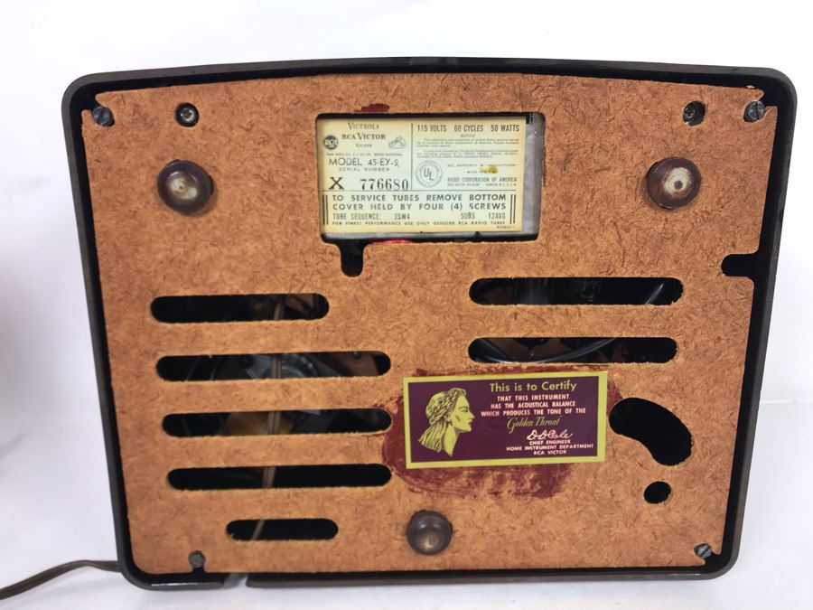 Vintage Victrola RCA Victor Tube Portable Record Player Model 45-EY-2 Working 11W X 9D X 9H [Photo 9]