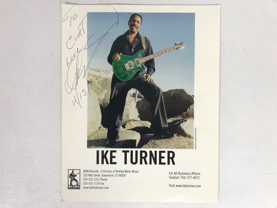 Signed Ike Turner Photograph 8 X 10