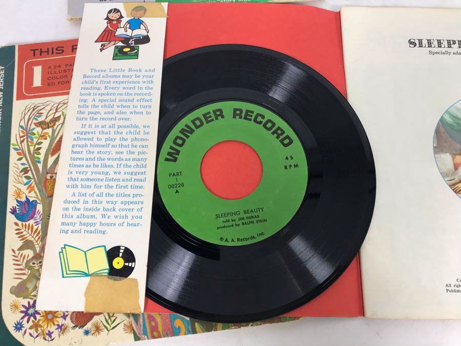 (4) 45s Children's Little Golden Book Records: Alice In Wonderland, Rumpelstiltskin, Heidi And Sleeping Beauty [Photo 11]