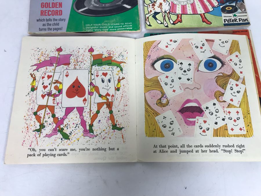 (4) 45s Children's Little Golden Book Records: Alice In Wonderland, Rumpelstiltskin, Heidi And Sleeping Beauty [Photo 9]